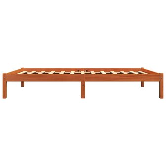 Bedframe zonder matras massief grenenhout wasbruin 75x190 cm 5