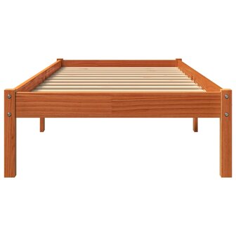 Bedframe zonder matras massief grenenhout wasbruin 90x190 cm 4