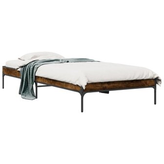Bedframe bewerkt hout en metaal gerookt eikenkleurig 75x190 cm 2