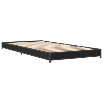 Bedframe bewerkt hout en metaal zwart 100x200 cm 3