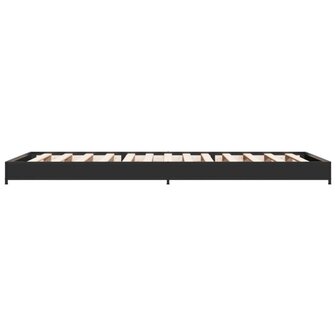 Bedframe bewerkt hout en metaal zwart 100x200 cm 5