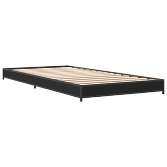 Bedframe bewerkt hout en metaal zwart 75x190 cm 3