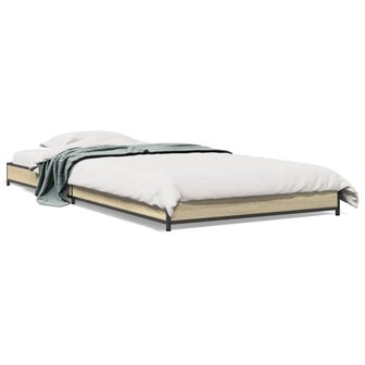 Bedframe bewerkt hout en metaal sonoma eikenkleurig 75x190 cm 2