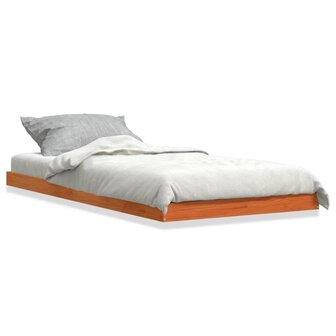Bedframe massief grenenhout wasbruin 75x190 cm 2
