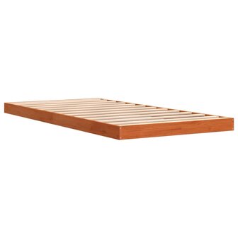 Bedframe massief grenenhout wasbruin 75x190 cm 4