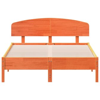 Bed met matras massief grenenhout wasbruin 140x190 cm 4