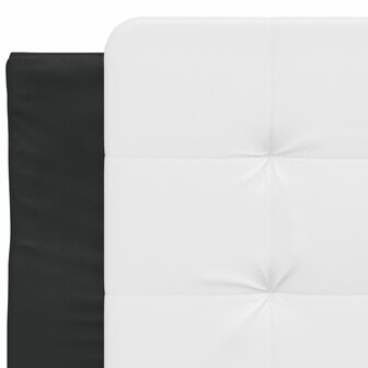 Bed met matras kunstleer zwart en wit 100x200 cm 7