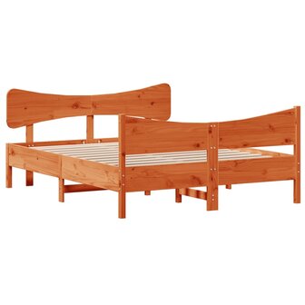 Bed met matras massief grenenhout wasbruin 140x190 cm 3