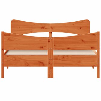 Bed met matras massief grenenhout wasbruin 140x190 cm 4