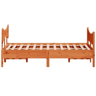 Bed met matras massief grenenhout wasbruin 140x190 cm 5