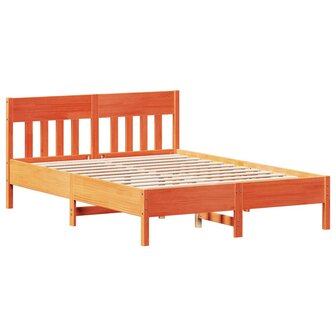 Bed met matras massief grenenhout wasbruin 140x190 cm 2