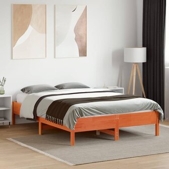 Bed met matras massief grenenhout wasbruin 140x190 cm 3