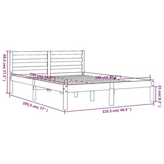 Bed met matras massief grenenhout wasbruin 140x190 cm 9