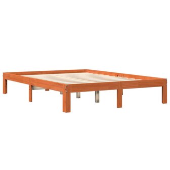 Bed met matras massief grenenhout wasbruin 140x190 cm 3