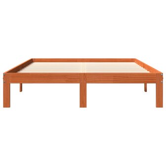 Bed met matras massief grenenhout wasbruin 140x190 cm 4