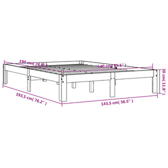 Bed met matras massief grenenhout wasbruin 140x190 cm 9