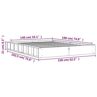 Bed met matras massief grenenhout wasbruin 140x190 cm 9