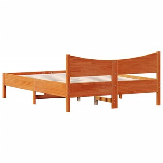 Bed met matras massief grenenhout wasbruin 140x190 cm 6