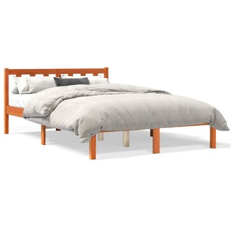 Bed met matras massief grenenhout wasbruin 140x190 cm 2