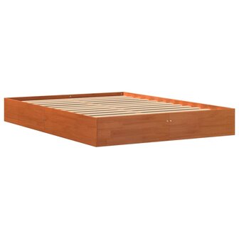 Bed met matras massief grenenhout wasbruin 140x190 cm 3
