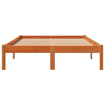 Bed met matras massief grenenhout wasbruin 140x190 cm 4