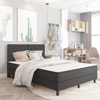 Boxspringframe stof grijs 160x200 cm 1