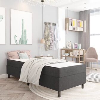 Boxspringframe stof grijs 100x200 cm 1