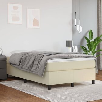 Boxspringframe kunstleer cr&egrave;mekleurig 120x200 cm 1