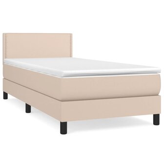 Boxspring met matras kunstleer cappuccinokleurig 80x200 cm 2