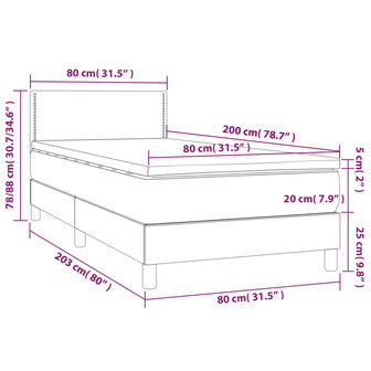 Boxspring met matras kunstleer cappuccinokleurig 80x200 cm 7