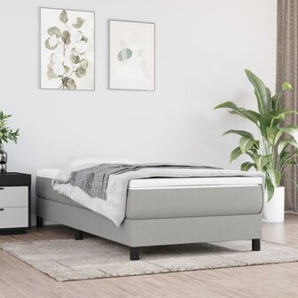 Boxspring met matras stof lichtgrijs 80x200 cm 1