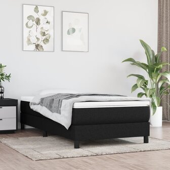 Boxspring met matras stof zwart 80x200 cm 1