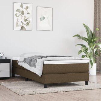 Boxspring met matras stof donkerbruin 80x200 cm 1