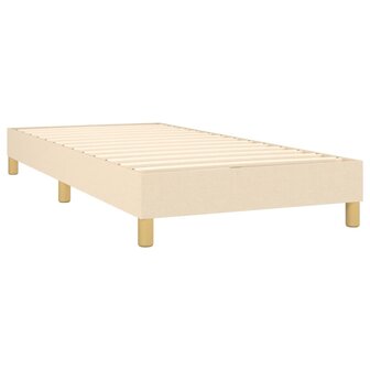 Boxspring met matras stof cr&egrave;mekleurig 90x200 cm 4