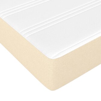 Boxspring met matras stof cr&egrave;mekleurig 90x200 cm 8