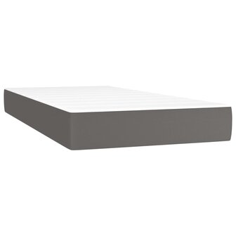 Boxspring met matras kunstleer grijs 80x200 cm 4