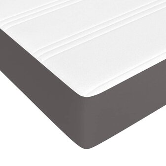 Boxspring met matras kunstleer grijs 80x200 cm 8