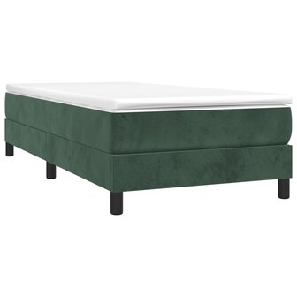 Boxspring met matras fluweel donkergroen 90x190 cm 3