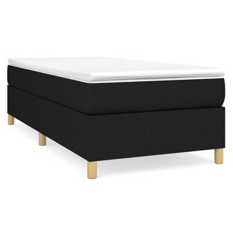 Boxspring met matras stof zwart 90x200 cm 2