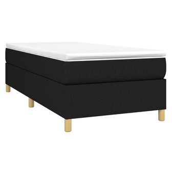 Boxspring met matras stof zwart 90x200 cm 3