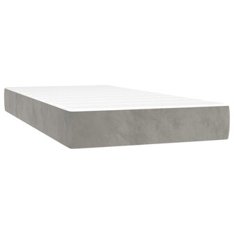 Boxspring met matras fluweel lichtgrijs 90x190 cm 5