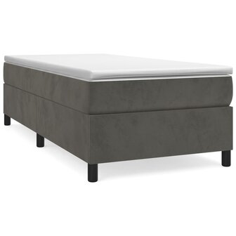 Boxspring met matras fluweel donkergrijs 90x190 cm 2