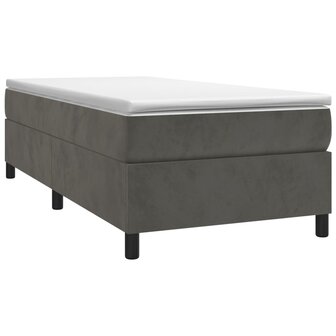 Boxspring met matras fluweel donkergrijs 90x190 cm 3