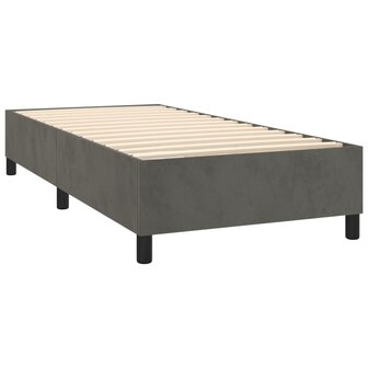 Boxspring met matras fluweel donkergrijs 90x190 cm 4