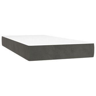 Boxspring met matras fluweel donkergrijs 90x190 cm 5