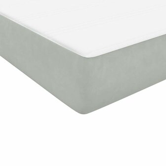Boxspring met matras fluweel lichtgrijs 80x220 cm 9