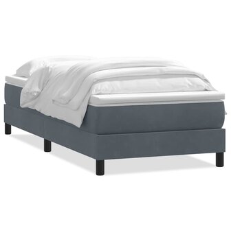 Boxspring met matras fluweel donkergrijs 80x220 cm 2