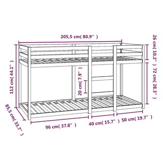 Stapelbed massief grenenhout 80x200 cm 8