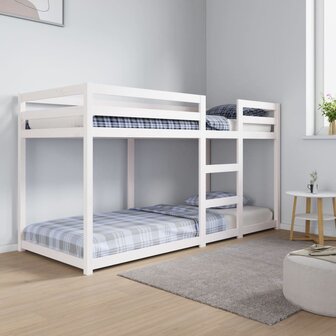 Stapelbed 80x200 cm massief grenenhout wit 1