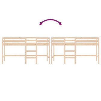 Kinderhoogslaper met ladder 90x200 cm massief grenenhout 8